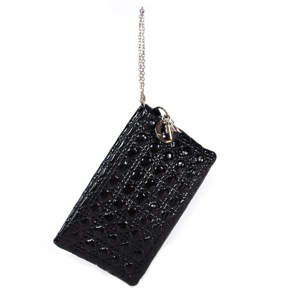 Christian Dior Cannage Patent Clutch Bag