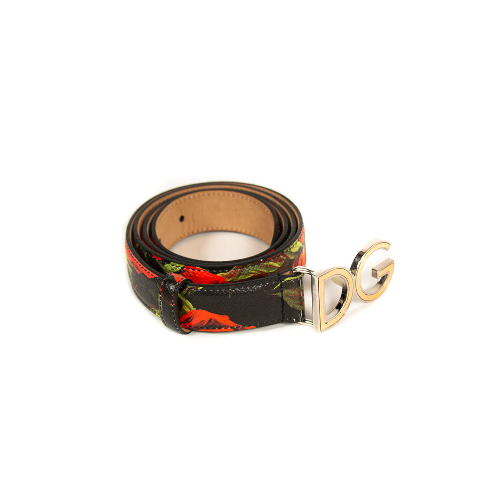 Dolce&Gabbana Floral Logo Belt