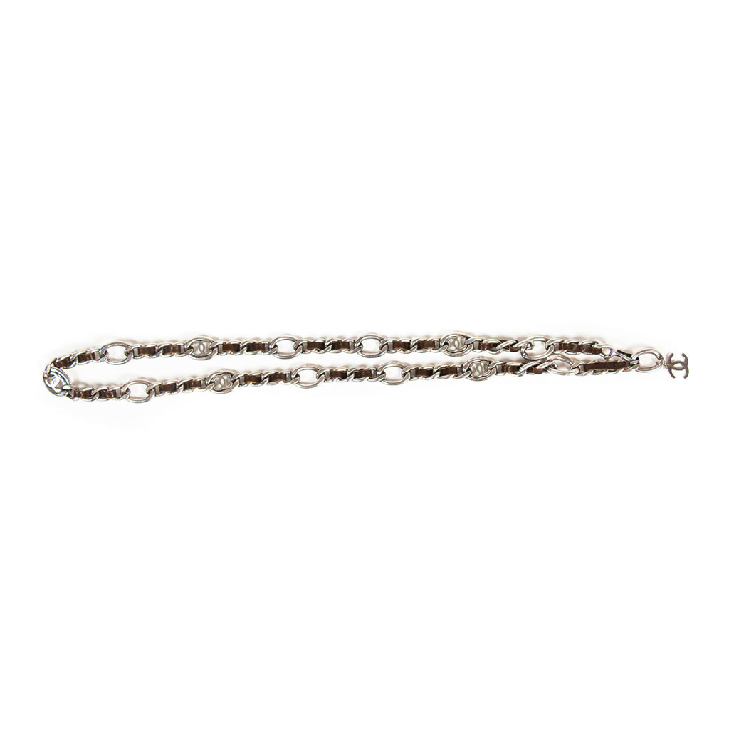 Chanel CC Chain-Link Leather Belt