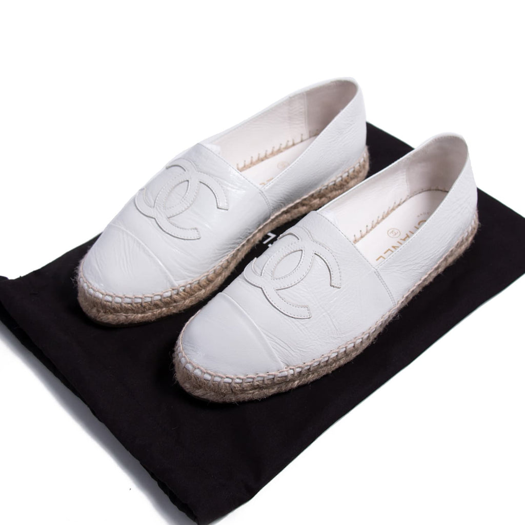 Chanel Glazed Leather CC Espadrilles Shoes Chanel - Shop authentic new pre-owned designer brands online at Re-Vogue