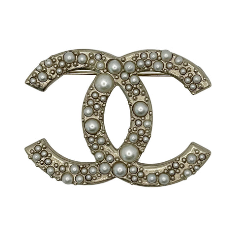 Chanel CC Leaf Logo Stud Earrings