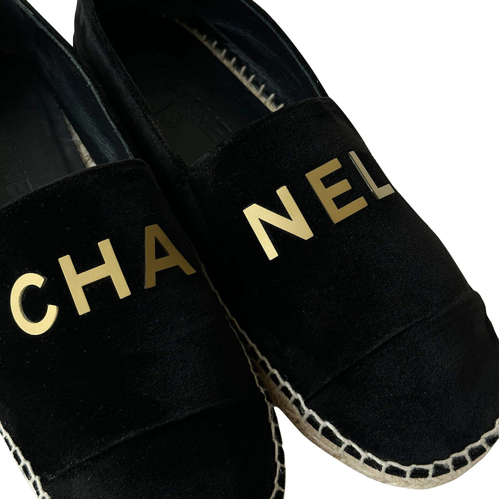 Chanel Velvet CC Espadrilles