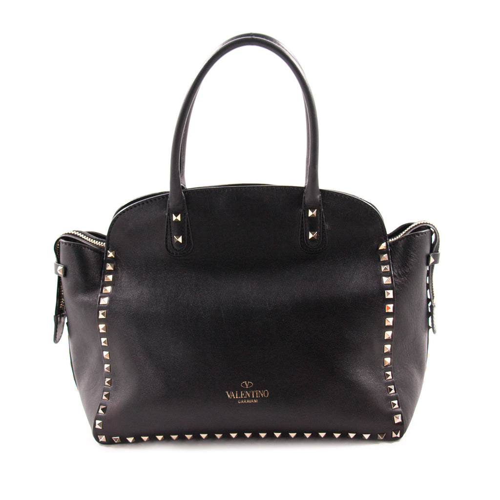 Valentino Black Rockstud Tote Bag