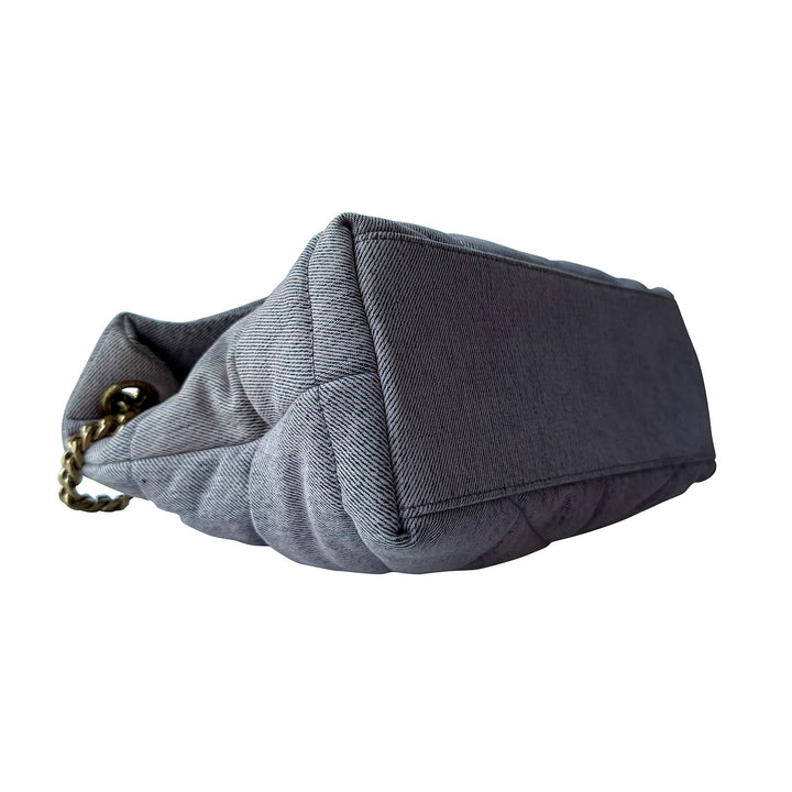 Saint Laurent LouLou Puffer Small Denim Shoulder Bag