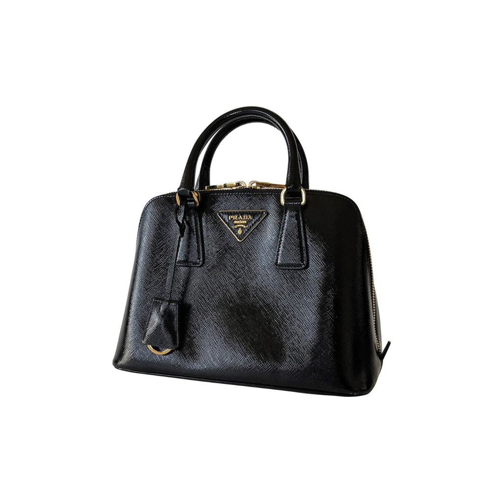 Small Prada Saffiano Vernice Promenade Bag