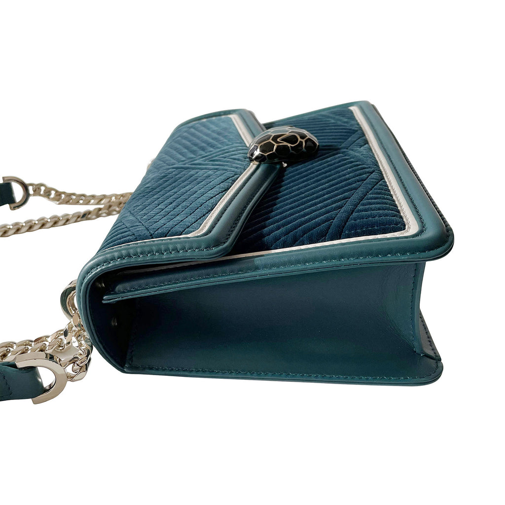 Bvlgari Velvet Serpenti Diamond Blast Shoulder Bag