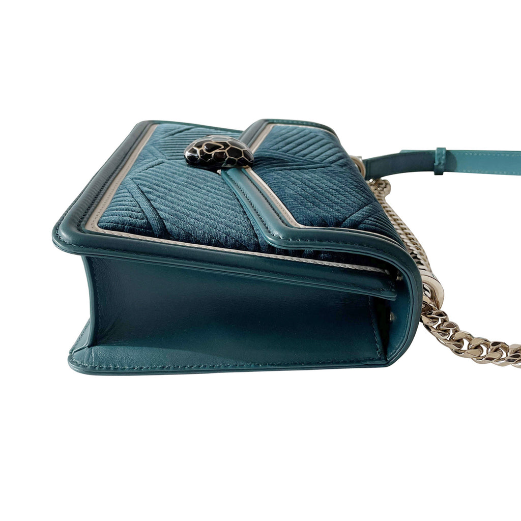 Bvlgari Velvet Serpenti Diamond Blast Shoulder Bag