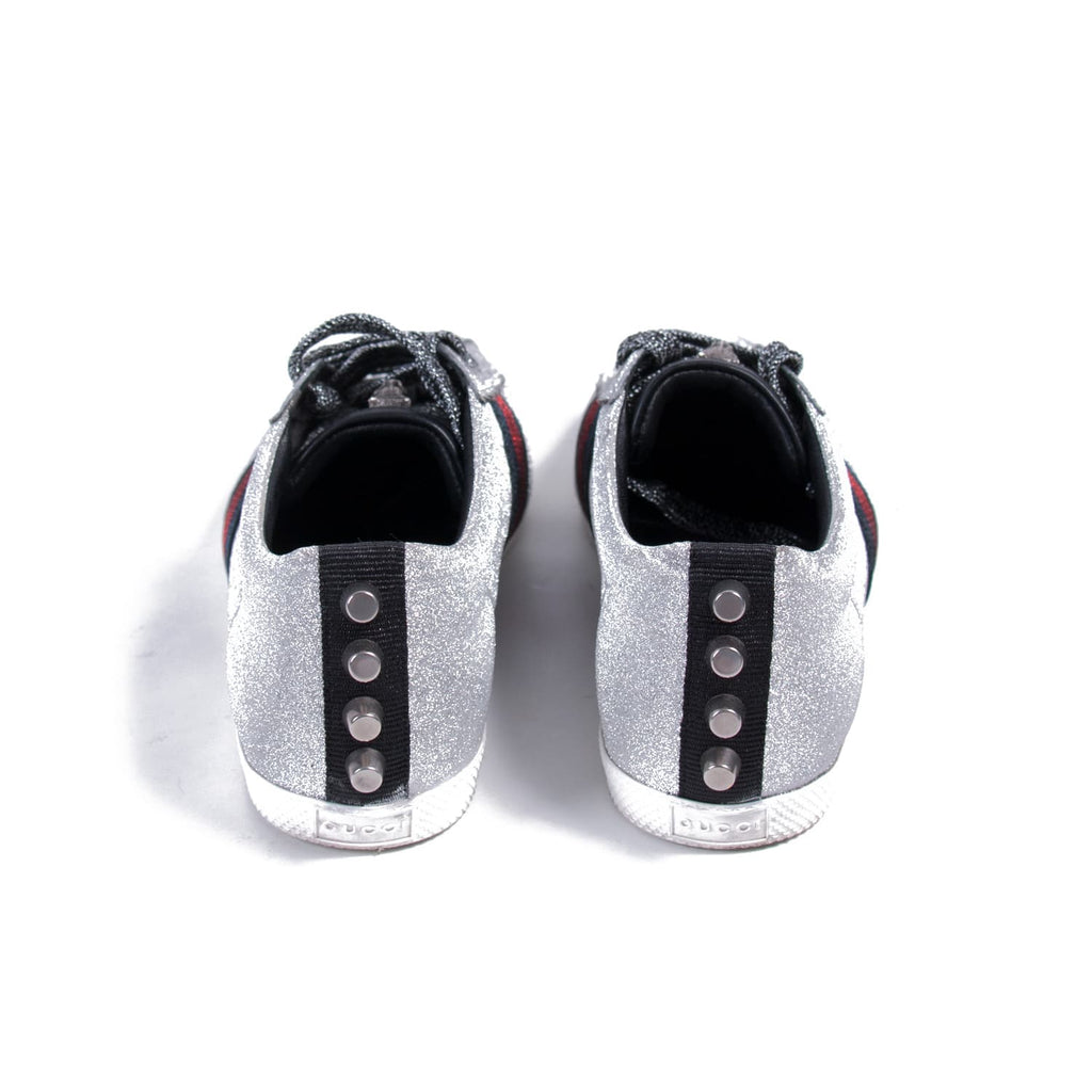 Gucci Glitter Web Sneaker With Studs Shoes Gucci - Shop authentic new pre-owned designer brands online at Re-Vogue