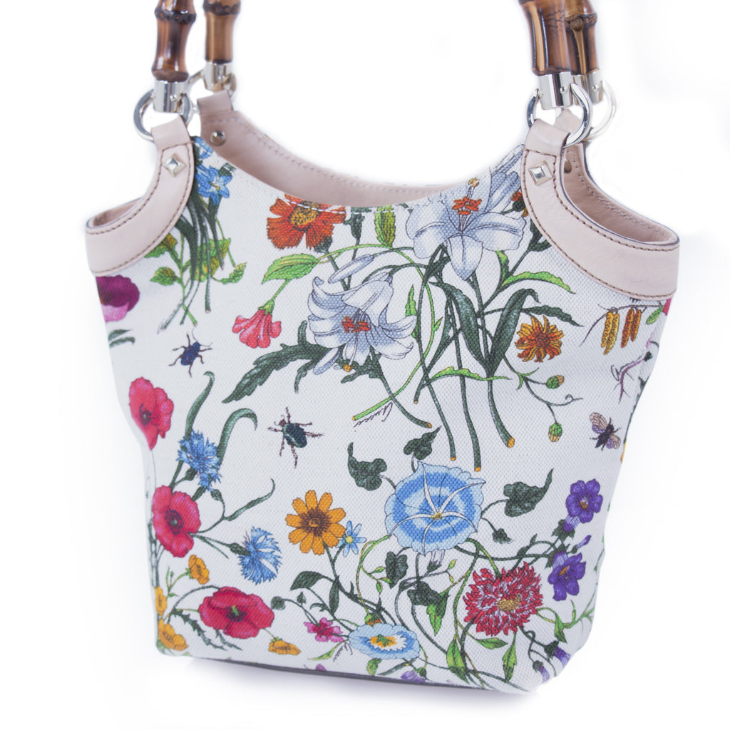 Gucci Floral Bamboo Bucket Bag Bags Gucci - Shop authentic new pre-owned designer brands online at Re-Vogue