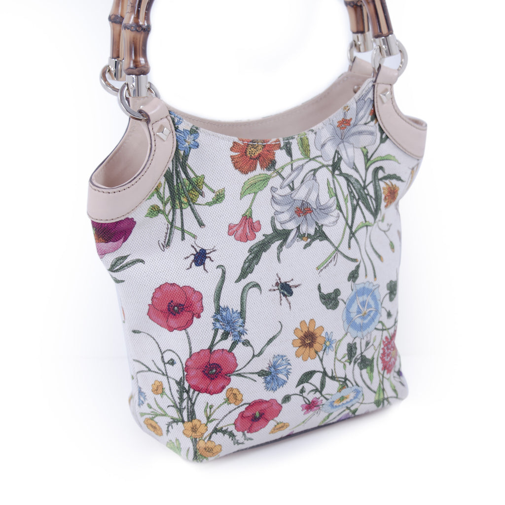 Gucci Floral Bamboo Bucket Bag Bags Gucci - Shop authentic new pre-owned designer brands online at Re-Vogue