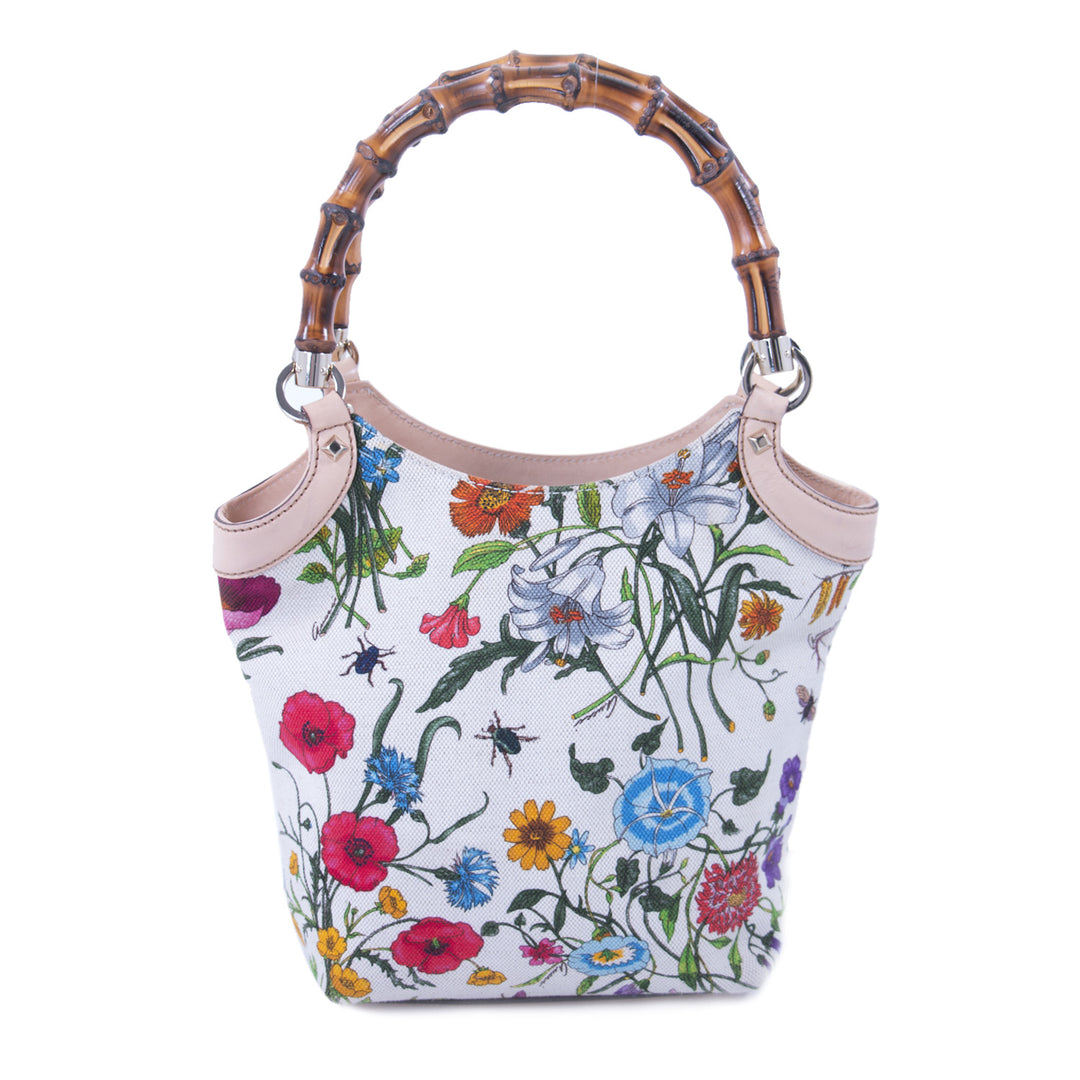 Gucci Floral Bamboo Bucket Bag Bags Gucci - Shop authentic new pre-owned designer brands online at Re-Vogue