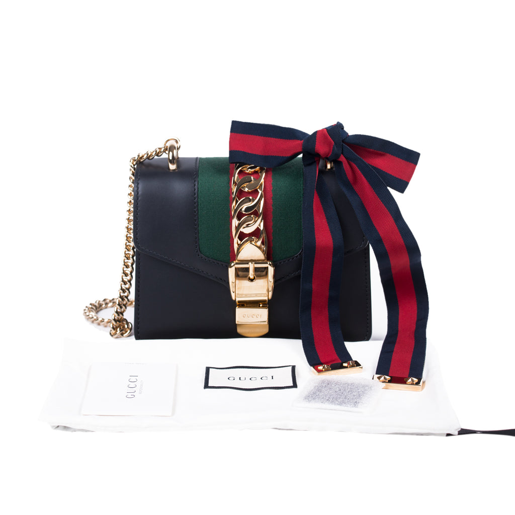 Gucci Sylvie Leather Mini Chain Bag Bags Gucci - Shop authentic new pre-owned designer brands online at Re-Vogue