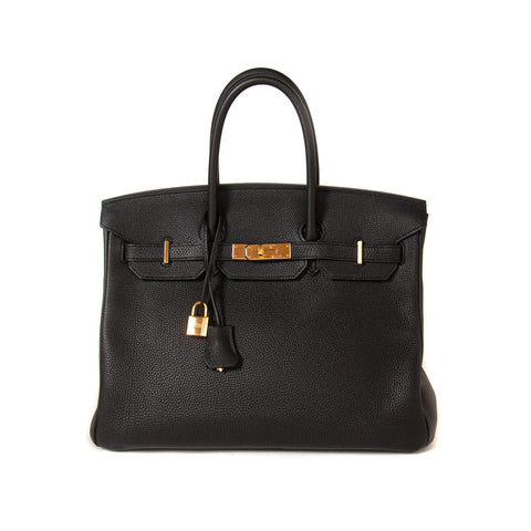 Hermès Birkin 35 Clemence Leather and Houndstooth Canvas