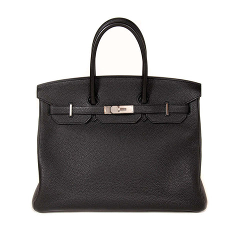 Hermès Birkin 35 Clemence Leather and Houndstooth Canvas