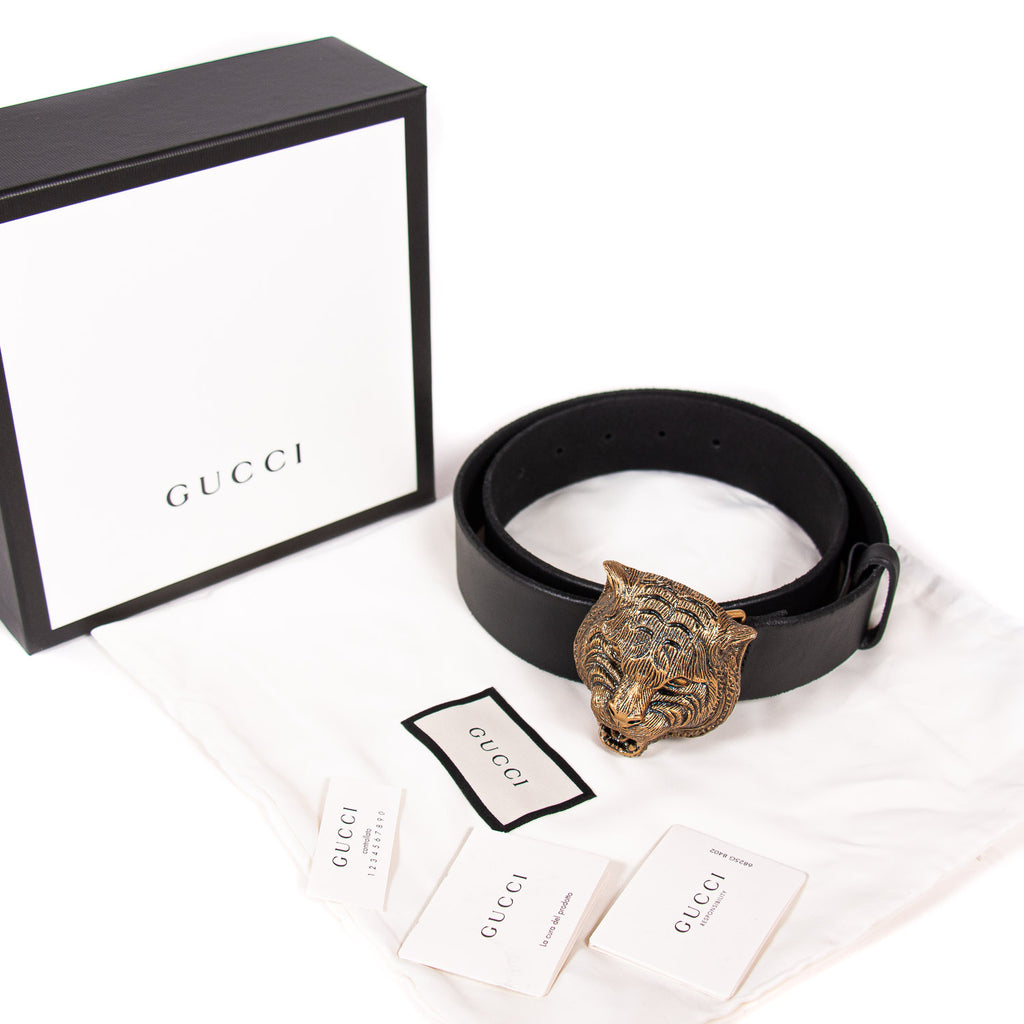 Gucci Tiger Head Leather Belt