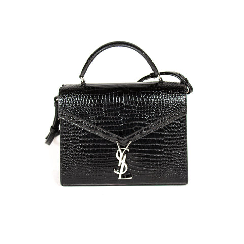 Saint Laurent Sunset Medium Crocodile Embossed Leather