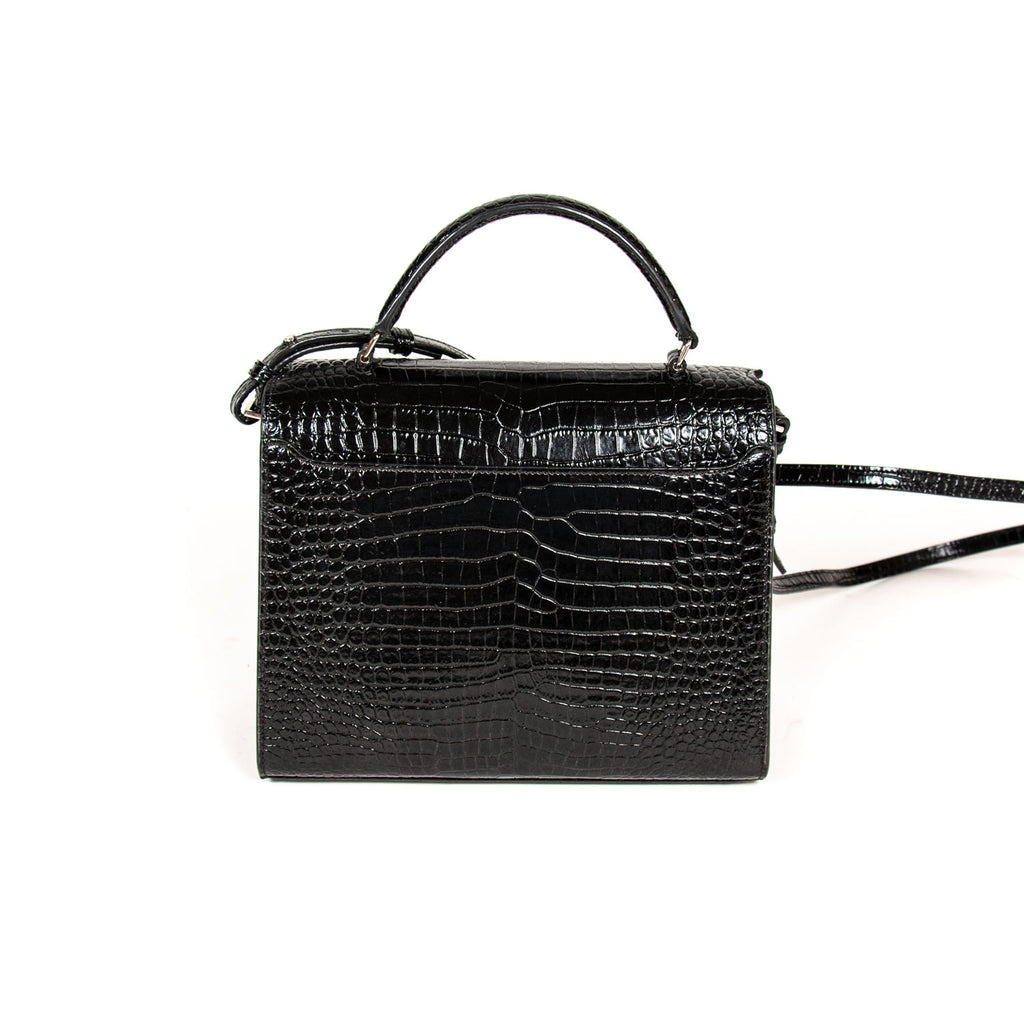 Saint Laurent Cassandra Medium Crocodile Embossed Leather