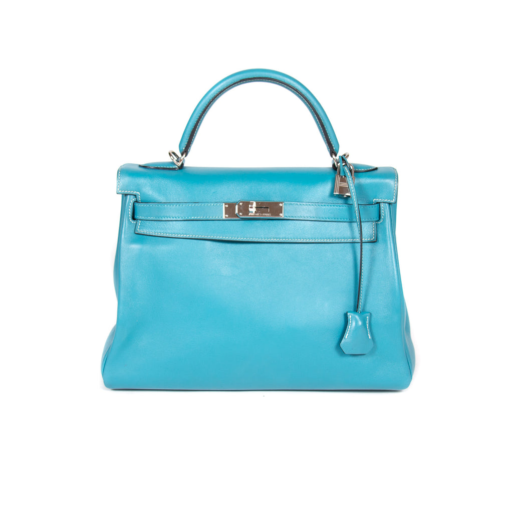 Hermès Kelly 32 Retourne Bleu Jean Swift