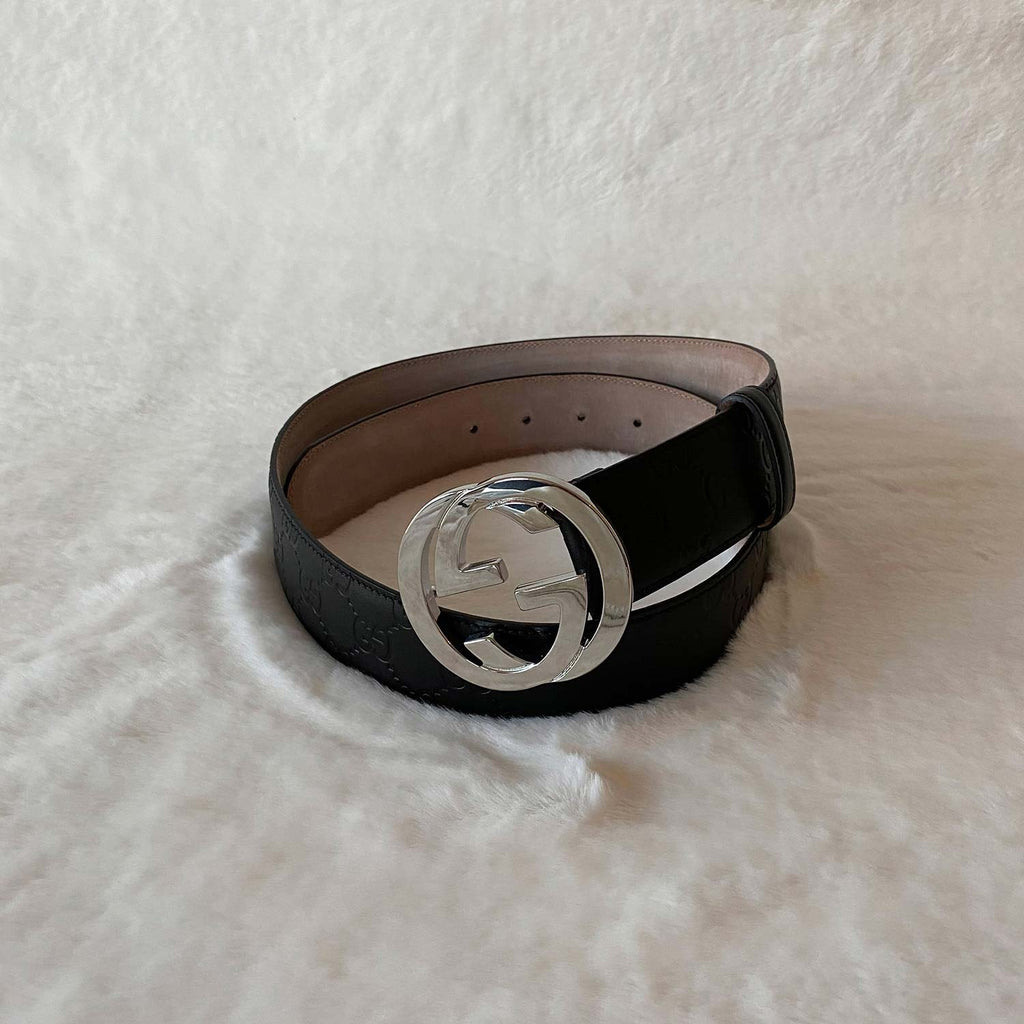 Gucci GG Signature Interlocking Leather Belt