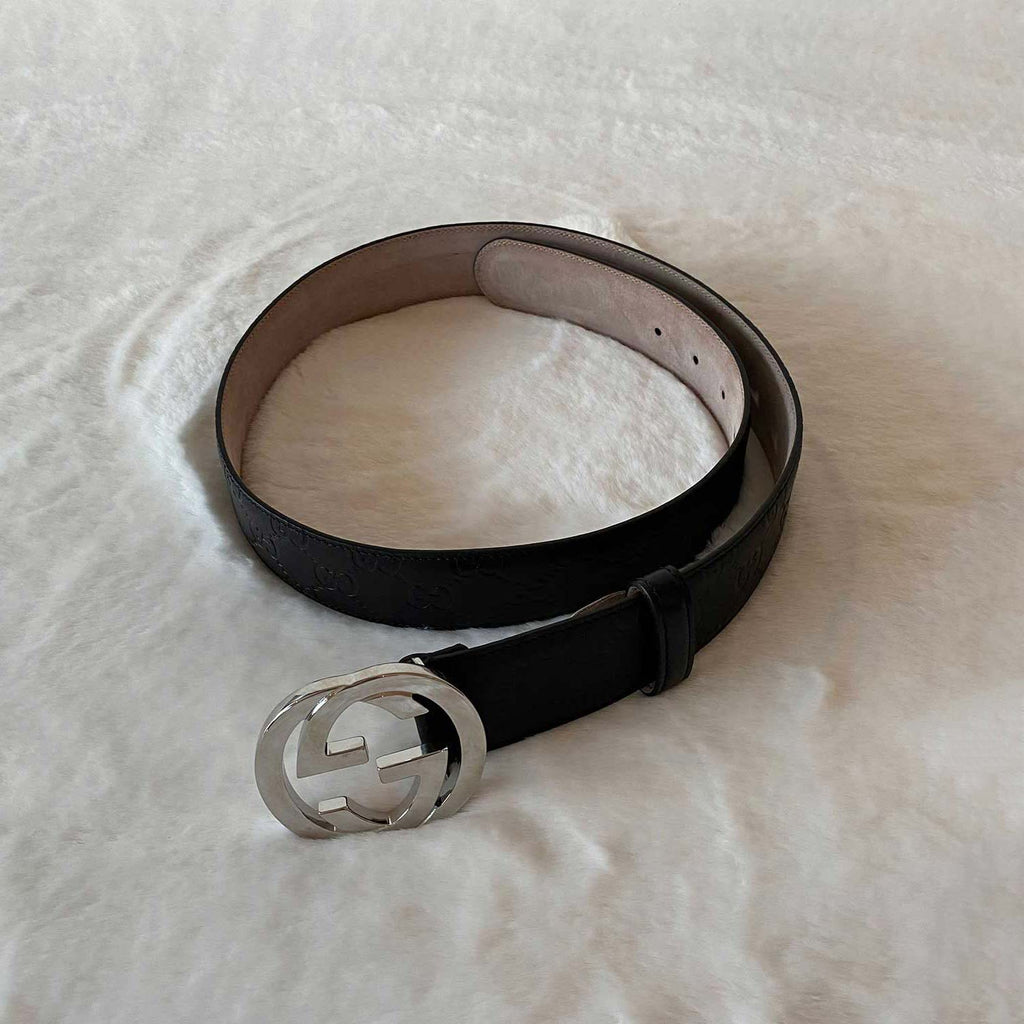 Gucci GG Signature Interlocking Leather Belt