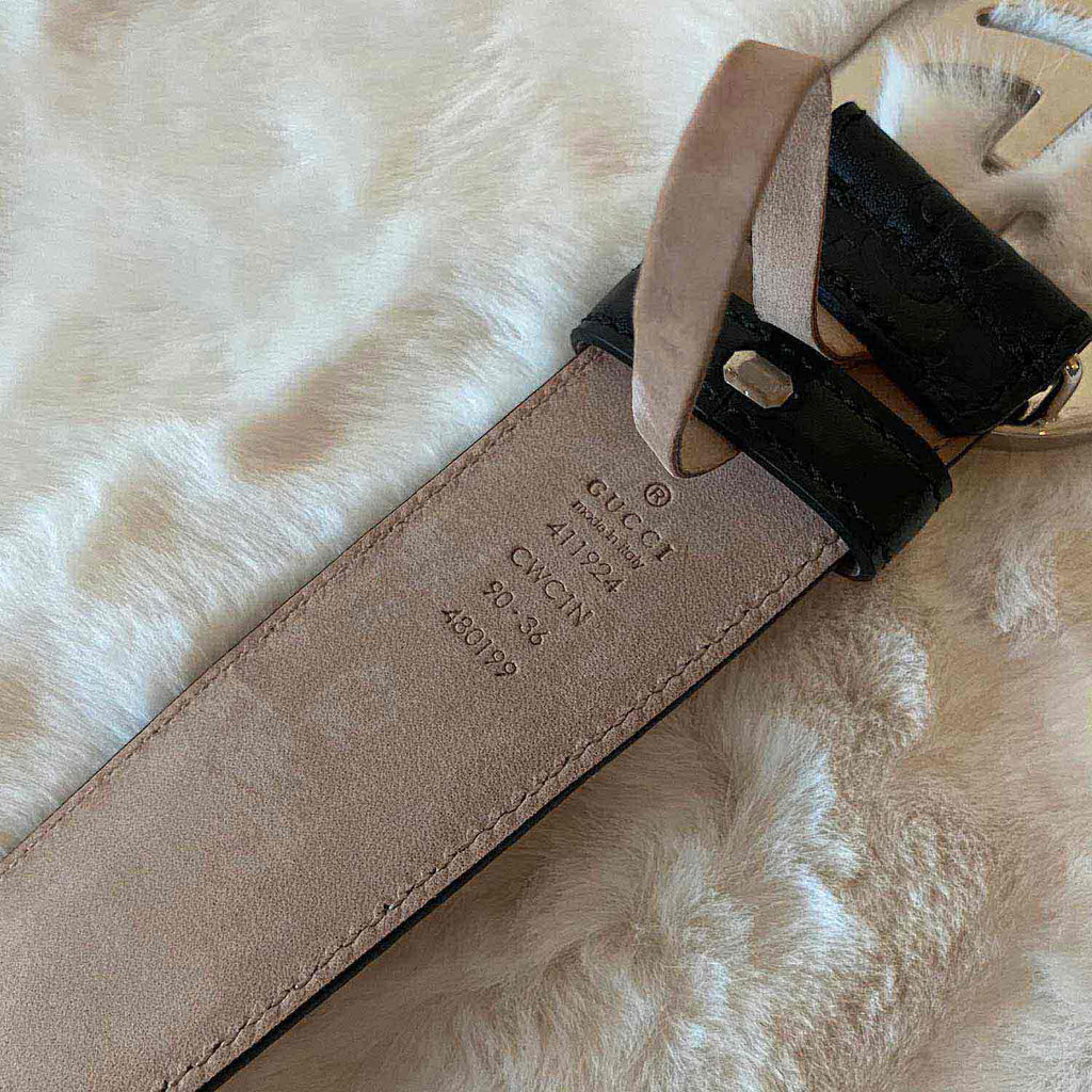 Gucci GG Signature Interlocking Leather Belt