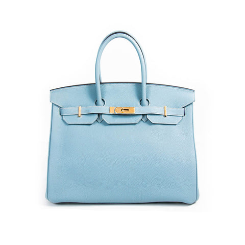 Hermès Birkin 35 Clemence Leather and Houndstooth Canvas