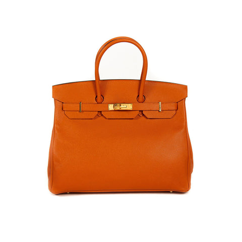 Hermès Birkin 35 Clemence Leather and Houndstooth Canvas