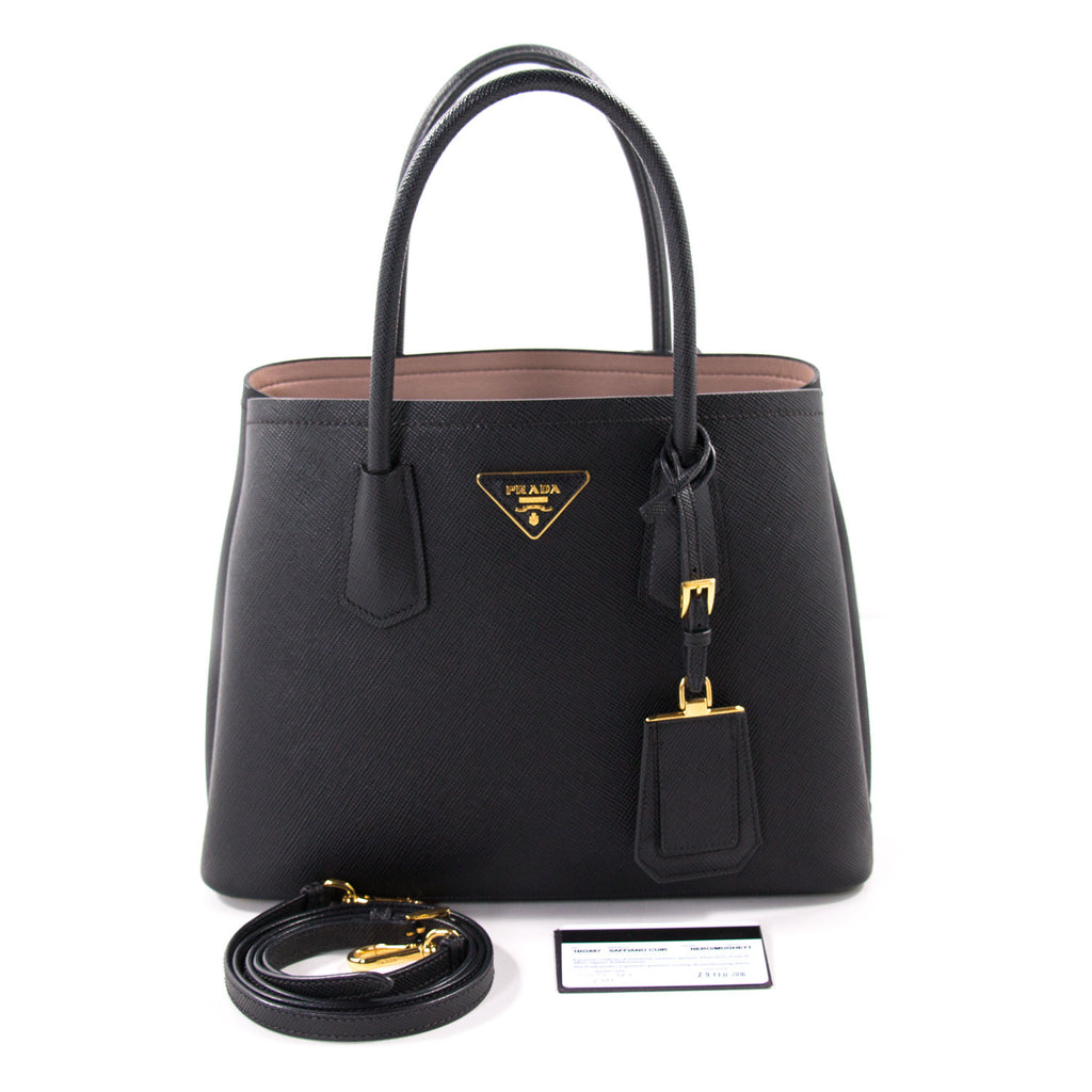 Prada Saffiano Double Bag Tote Bags Prada - Shop authentic new pre-owned designer brands online at Re-Vogue