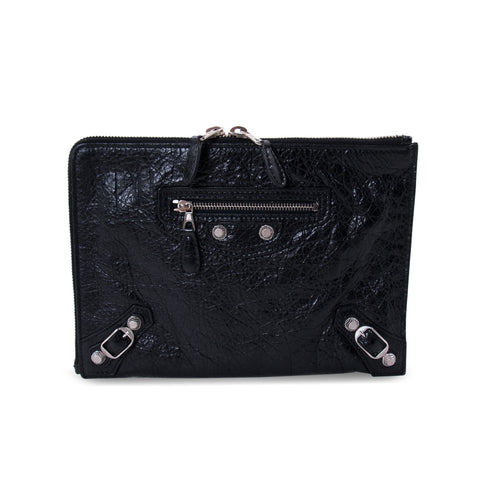 Balenciaga Leather and Canvas Shoulder Bag