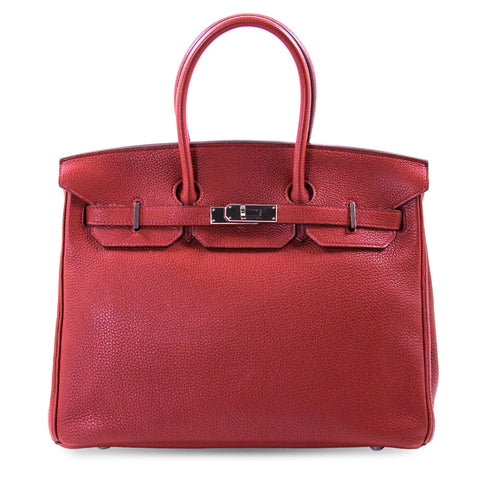 Hermès Birkin 35 Clemence Leather and Houndstooth Canvas