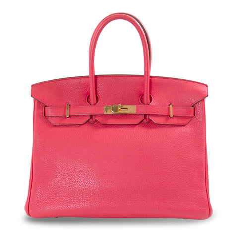Hermès Birkin 35 Clemence Leather and Houndstooth Canvas