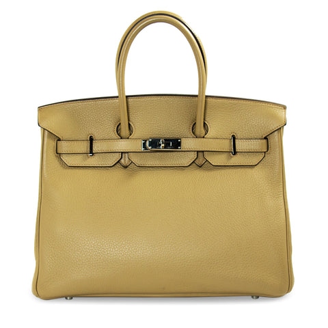 Hermès Birkin 35 Clemence Leather and Houndstooth Canvas