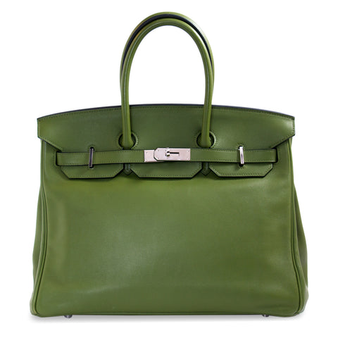 Hermès Birkin 35 Clemence Leather and Houndstooth Canvas