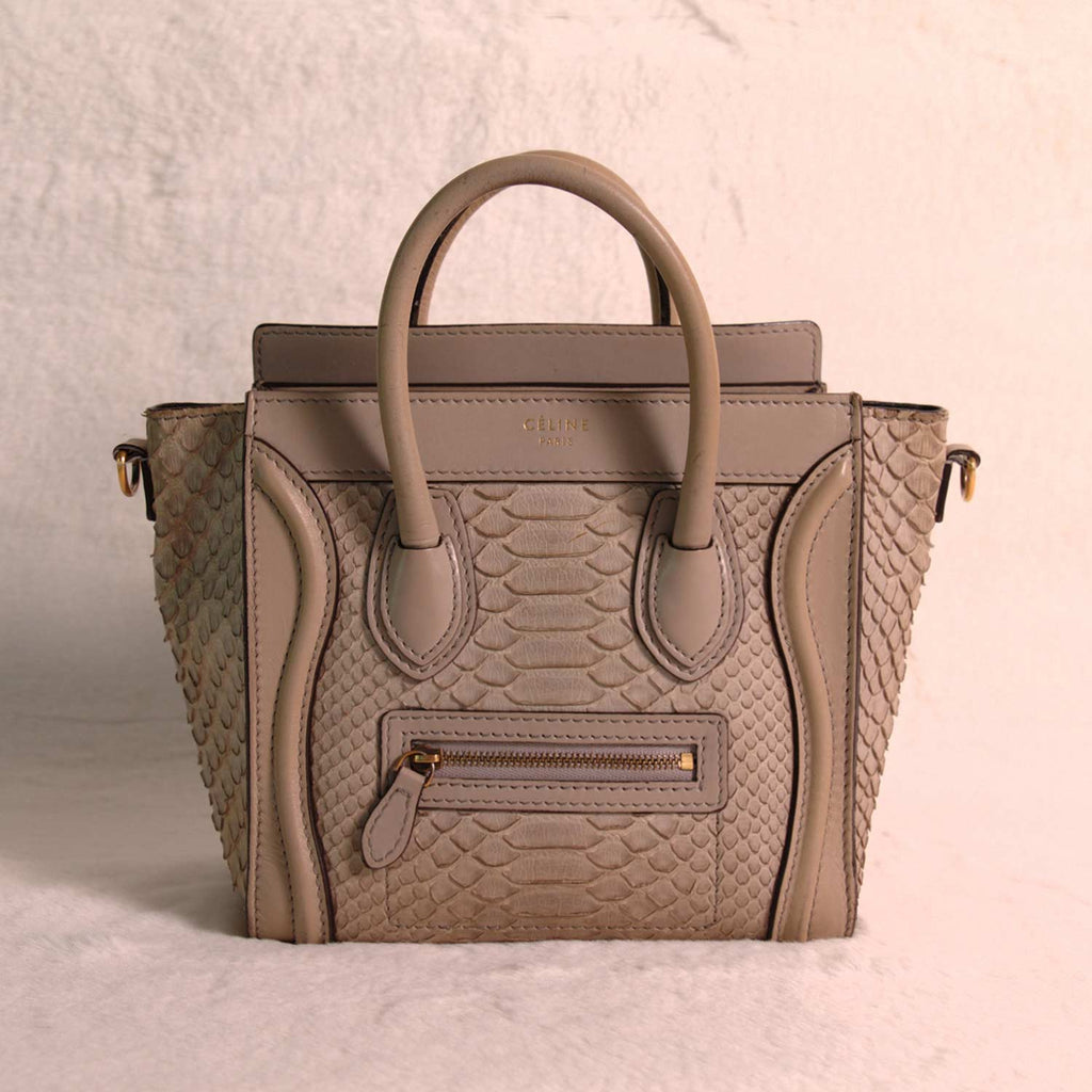 Céline Python Nano Luggage Tote Bag