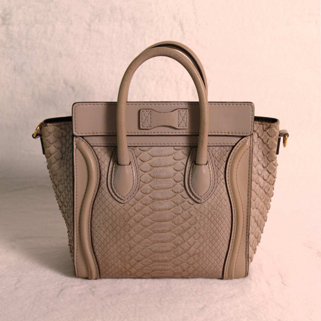 Céline Python Nano Luggage Tote Bag