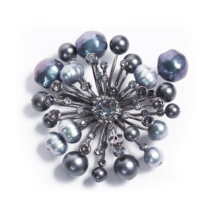 Chanel Gunmetal Crystal Brooch Accessories Chanel - Shop authentic new pre-owned designer brands online at Re-Vogue