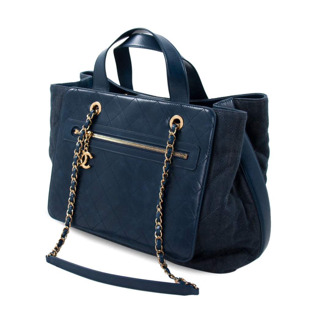 Chanel Denim and Leather Urban Mix Shopping Tote Bags Chanel - Shop authentic new pre-owned designer brands online at Re-Vogue