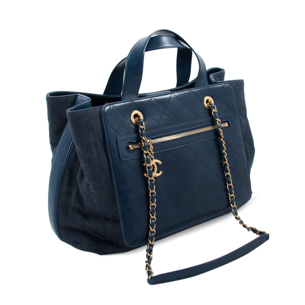 Chanel Denim and Leather Urban Mix Shopping Tote Bags Chanel - Shop authentic new pre-owned designer brands online at Re-Vogue