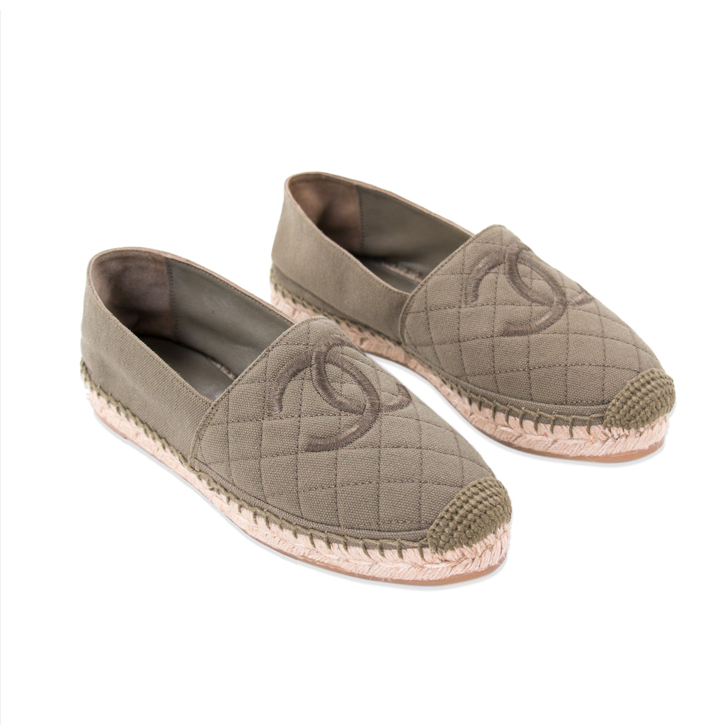 Chanel CC Canvas Espadrilles Flat Shoes Chanel - Shop authentic new pre-owned designer brands online at Re-Vogue