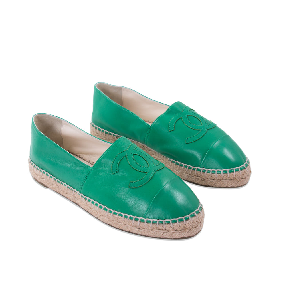 Chanel Lambskin Leather CC Espadrilles Shoes Chanel - Shop authentic new pre-owned designer brands online at Re-Vogue