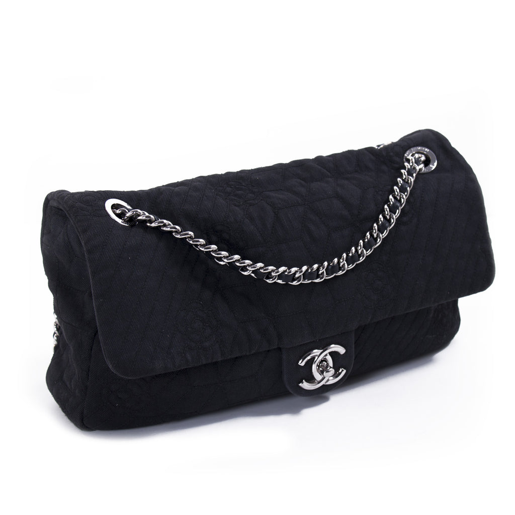 Chanel Stitched Camelia Jersey Flap Bag Bags Chanel - Shop authentic new pre-owned designer brands online at Re-Vogue