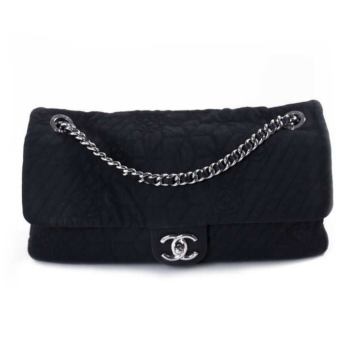 Chanel Stitched Camelia Jersey Flap Bag Bags Chanel - Shop authentic new pre-owned designer brands online at Re-Vogue