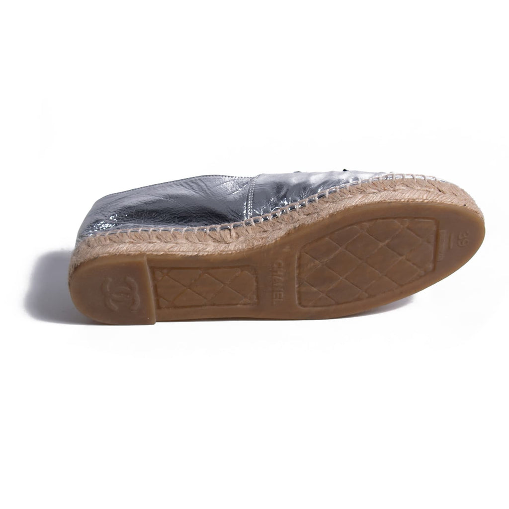 Chanel Metallic Leather CC Espadrilles Shoes Chanel - Shop authentic new pre-owned designer brands online at Re-Vogue