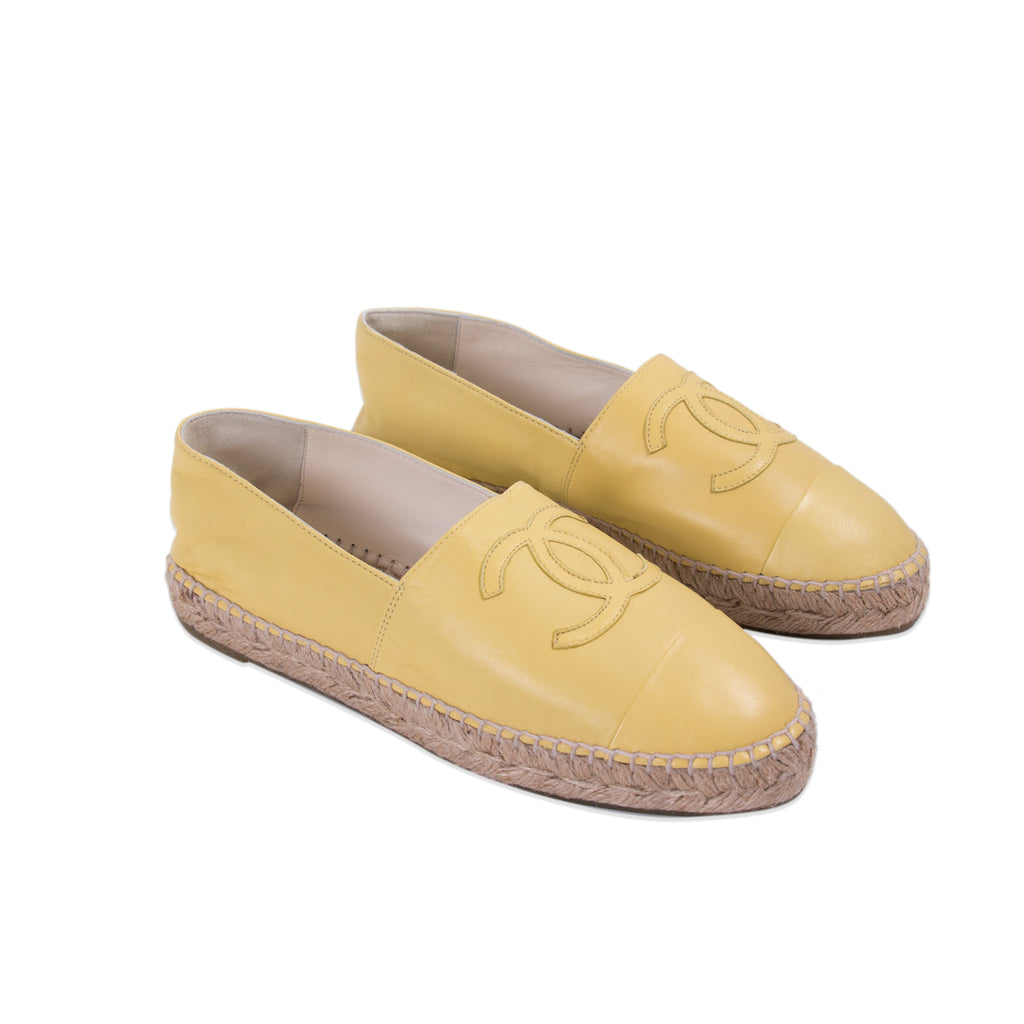 Chanel Lambskin Leather CC Espadrilles Shoes Chanel - Shop authentic new pre-owned designer brands online at Re-Vogue