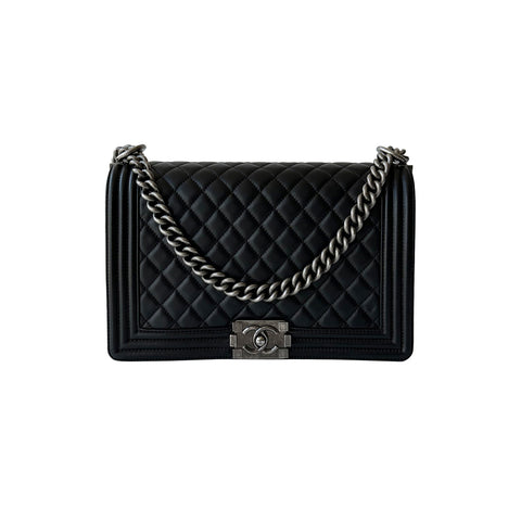 Chanel Black Caviar Leather Grand Shopping Tote