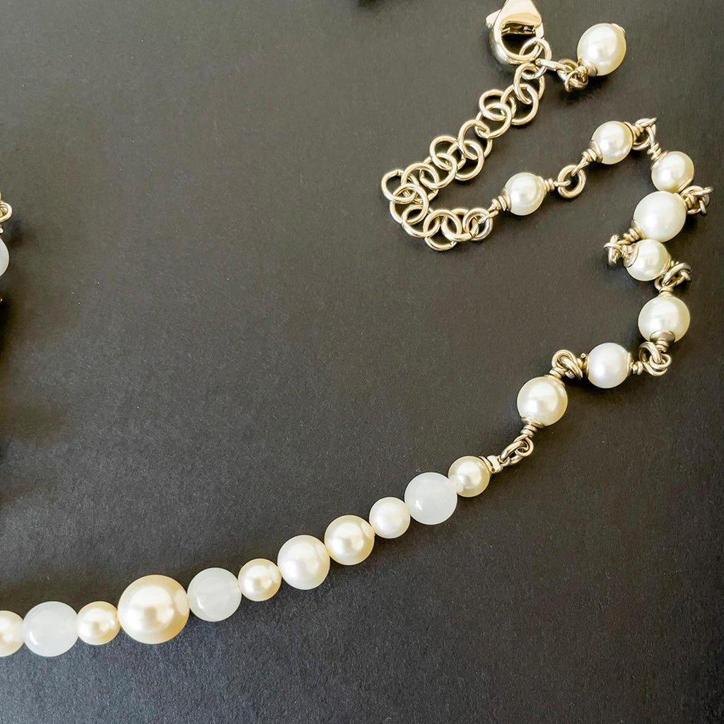 Chanel White Pearl Long Necklace