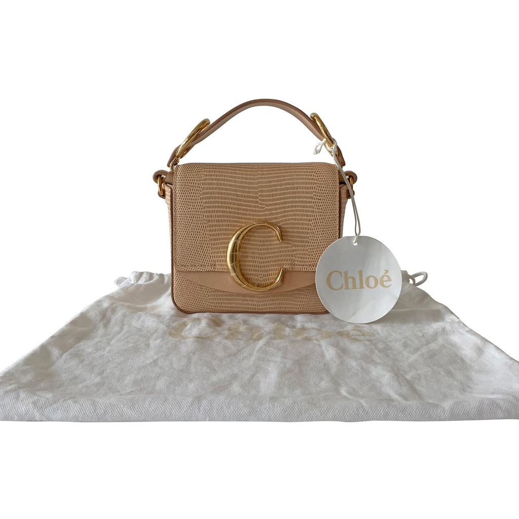 Chloé Embossed Leather Mini C Bag