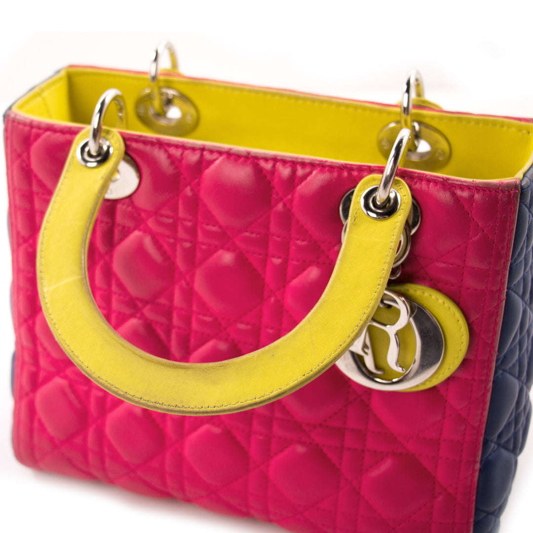 Christian Dior Tricolor Medium Lady Dior Bags Dior - Shop authentic new pre-owned designer brands online at Re-Vogue