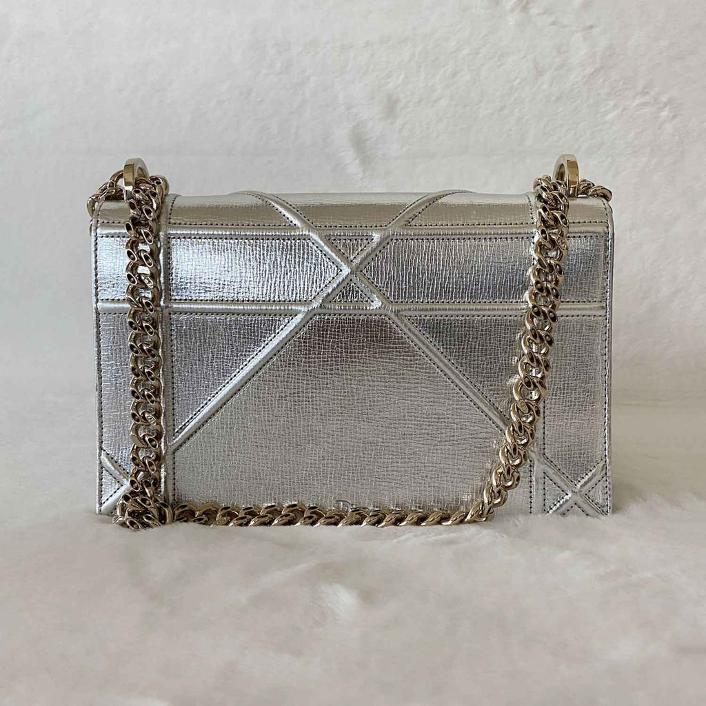 Christian Dior Metallic Diorama Medium Shoulder Bag