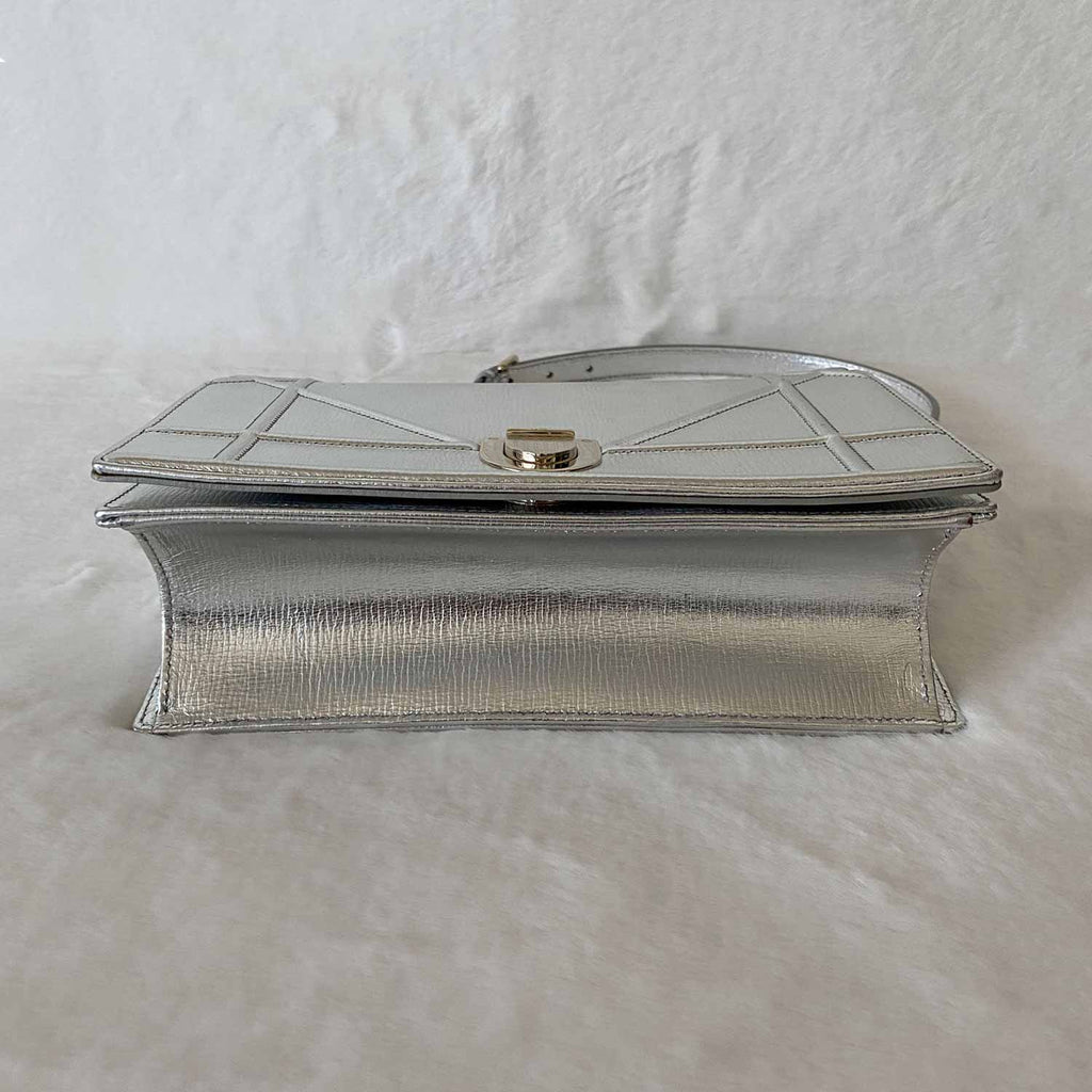 Christian Dior Metallic Diorama Medium Shoulder Bag